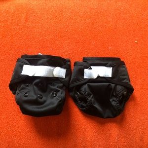 NWOT 2 Newborn Cloth Diaper Covers - Black
